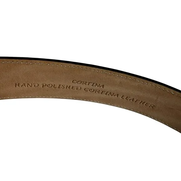 Trafalgar Brown Hand-Polished Cortina Leather Belt, 32/80 - Picture 9 of 11